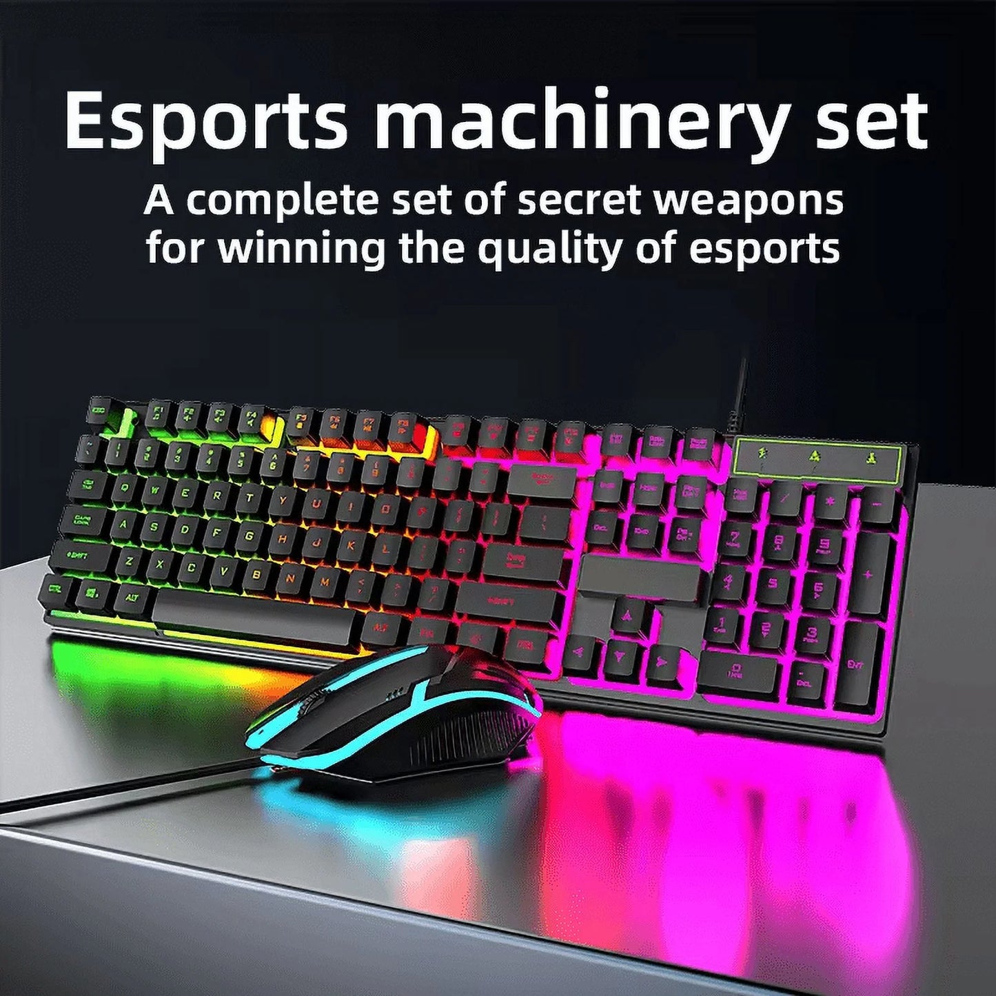 Wired Gaming Keyboard with RGB Backlight, Black